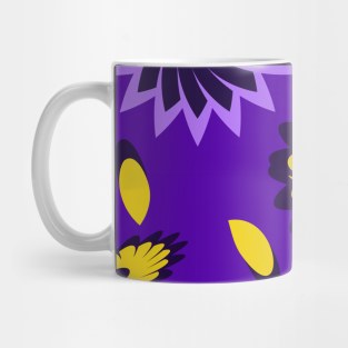 seamless pattern with leaves and flowers doodling style Mug